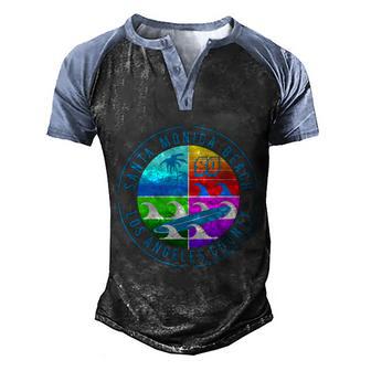 Funny Retro Santa Monica Beach Graphic Design Printed Casual Daily Basic Men's Henley Shirt Raglan Sleeve 3D Print T-shirt - Thegiftio UK