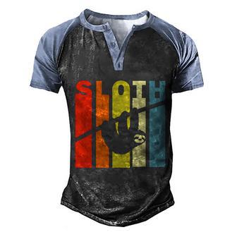 Funny Retro Sloth Graphic Design Printed Casual Daily Basic Men's Henley Shirt Raglan Sleeve 3D Print T-shirt - Thegiftio UK