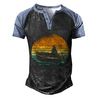 Funny Retro Sunset Boat Graphic Design Printed Casual Daily Basic Men's Henley Shirt Raglan Sleeve 3D Print T-shirt - Thegiftio UK