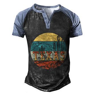 Funny Retro Texas Desert Emblem Graphic Design Printed Casual Daily Basic Men's Henley Shirt Raglan Sleeve 3D Print T-shirt - Thegiftio UK