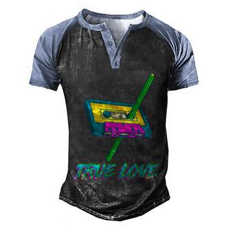 Funny Retro True Love Graphic Design Printed Casual Daily Basic Men's Henley Shirt Raglan Sleeve 3D Print T-shirt - Thegiftio UK