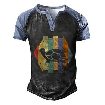 Funny Retro Turtle Silhouette Graphic Design Printed Casual Daily Basic Men's Henley Shirt Raglan Sleeve 3D Print T-shirt - Thegiftio UK
