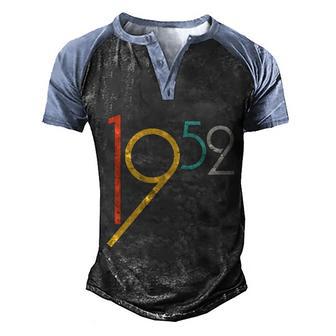 Funny Retro Vintage 1952 70Th Birthday Graphic Design Printed Casual Daily Basic Men's Henley Shirt Raglan Sleeve 3D Print T-shirt - Thegiftio UK