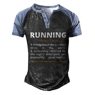 Funny Running Definition Noun Runner Track Field Coach Graphic Design Printed Casual Daily Basic Men's Henley Shirt Raglan Sleeve 3D Print T-shirt - Thegiftio UK