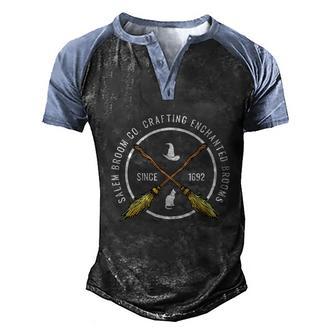Funny Salem Broom Company For A Witch Fan Halloween Graphic Design Printed Casual Daily Basic Men's Henley Shirt Raglan Sleeve 3D Print T-shirt - Thegiftio UK