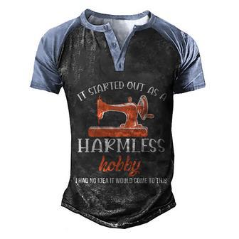 Funny Sewing Harmless Hobby Graphic Design Printed Casual Daily Basic Men's Henley Shirt Raglan Sleeve 3D Print T-shirt - Thegiftio UK