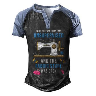 Funny Sewing Quilting Left Unsupervised Graphic Design Printed Casual Daily Basic Men's Henley Shirt Raglan Sleeve 3D Print T-shirt - Thegiftio UK