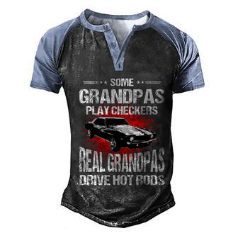 Funny Some Grandpas Play Checkers Gift Cars Racing Gift Graphic Design Printed Casual Daily Basic Men's Henley Shirt Raglan Sleeve 3D Print T-shirt - Thegiftio UK
