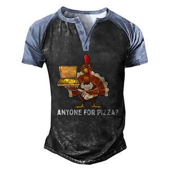 Funny Thanksgiving Turkey Pizza Gift Graphic Design Printed Casual Daily Basic Men's Henley Shirt Raglan Sleeve 3D Print T-shirt - Thegiftio UK