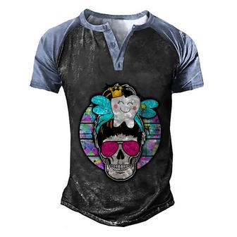 Funny Tooth Dentist Dentistry Dental Assistant Hygienist Gift Graphic Design Printed Casual Daily Basic V8 Men's Henley Shirt Raglan Sleeve 3D Print T-shirt - Thegiftio UK