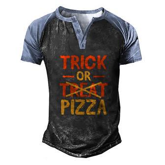 Funny Trick Or Pizza Foodie Treat Halloween Food Lover Costume Gift Graphic Design Printed Casual Daily Basic Men's Henley Shirt Raglan Sleeve 3D Print T-shirt - Thegiftio UK