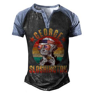 Funny Vintage George Sloshington Graphic Design Printed Casual Daily Basic Men's Henley Shirt Raglan Sleeve 3D Print T-shirt - Thegiftio UK