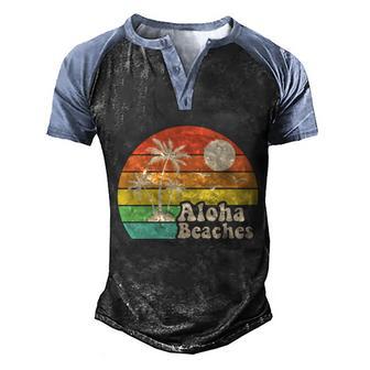 Funny Vintage Retro Tropical Aloha Beahes Graphic Design Printed Casual Daily Basic Men's Henley Shirt Raglan Sleeve 3D Print T-shirt - Thegiftio UK