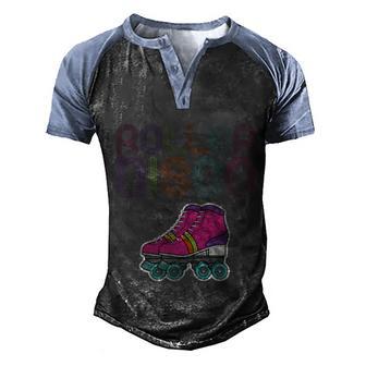 Funny Vintage Roller Disco Skater Graphic Design Printed Casual Daily Basic Men's Henley Shirt Raglan Sleeve 3D Print T-shirt - Thegiftio UK