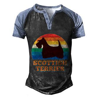 Funny Vintage Scottish Terrier Graphic Design Printed Casual Daily Basic Men's Henley Shirt Raglan Sleeve 3D Print T-shirt - Thegiftio UK