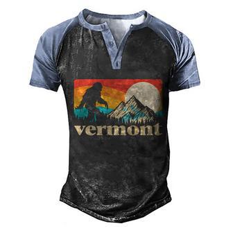 Funny Vintage Vermont Bigfoot Sasquatch Wilderness Graphic Design Printed Casual Daily Basic Men's Henley Shirt Raglan Sleeve 3D Print T-shirt - Thegiftio UK