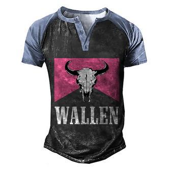 Funny Wallen 2024 Western Bullhead Retro Graphic Design Printed Casual Daily Basic Men's Henley Shirt Raglan Sleeve 3D Print T-shirt - Thegiftio UK
