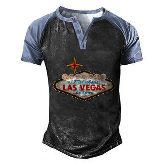 Funny Welcome To Las Vegas Classic Sign Graphic Design Printed Casual Daily Basic Men's Henley Shirt Raglan Sleeve 3D Print T-shirt - Thegiftio UK
