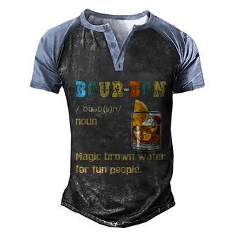 Funny Whiskey Bourbon Definition Cool Gift Magic Brown Water Gift Graphic Design Printed Casual Daily Basic Men's Henley Shirt Raglan Sleeve 3D Print T-shirt - Thegiftio UK