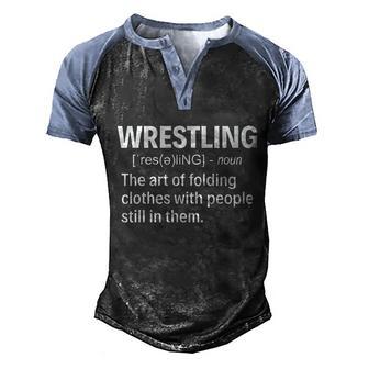 Funny Wrestling Definition Gift Graphic Design Printed Casual Daily Basic V4 Men's Henley Shirt Raglan Sleeve 3D Print T-shirt - Thegiftio UK