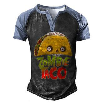 Funny Zombie Taco Men's Henley Shirt Raglan Sleeve 3D Print T-shirt - Thegiftio UK