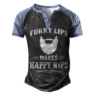 Furry Lips Make Happy Nips Men's Henley Shirt Raglan Sleeve 3D Print T-shirt - Seseable