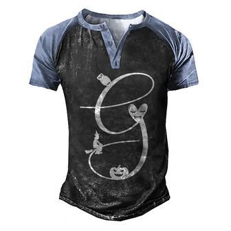 G Name Charater Heart Witch Hat Halloween Quote Graphic Design Printed Casual Daily Basic Men's Henley Shirt Raglan Sleeve 3D Print T-shirt - Thegiftio UK