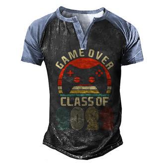 Game Over Class Of 2022 Senior Vintage Men's Henley Shirt Raglan Sleeve 3D Print T-shirt - Thegiftio UK