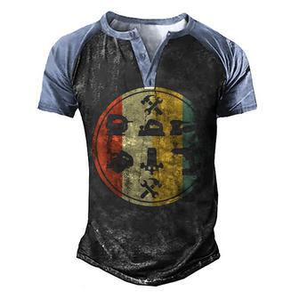 Garage Tool Fixer Retro Auto Mechanic Diesel Truck Car Lover T Shir Men's Henley Shirt Raglan Sleeve 3D Print T-shirt - Thegiftio UK