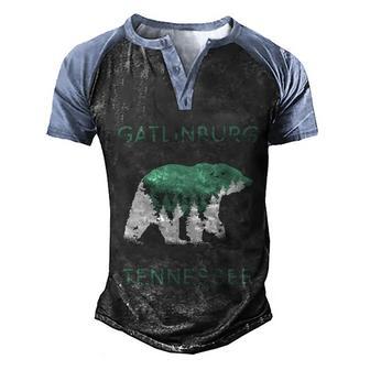 Gatlinburg Tennessee Great Smoky Mountains Bear Gift Men's Henley Shirt Raglan Sleeve 3D Print T-shirt - Thegiftio UK