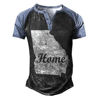 Georgia Home State Graphic Design Printed Casual Daily Basic Men's Henley Shirt Raglan Sleeve 3D Print T-shirt - Thegiftio UK