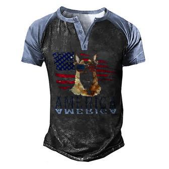 German Shepherd American Gift T Men's Henley Shirt Raglan Sleeve 3D Print T-shirt - Thegiftio UK