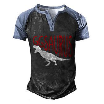 Ggsaurus Proud Grandmother Dinosaur Fan Mothers Day Granny Cool Gift Graphic Design Printed Casual Daily Basic Men's Henley Shirt Raglan Sleeve 3D Print T-shirt - Thegiftio UK