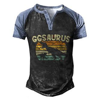 Ggsaurus Proud Grandmother Dinosaur Fan Mothers Day Granny Gift Graphic Design Printed Casual Daily Basic Men's Henley Shirt Raglan Sleeve 3D Print T-shirt - Thegiftio UK