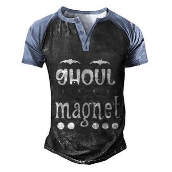 Ghoul Magnet Ghost Boo Funny Halloween Quote Men's Henley Shirt Raglan Sleeve 3D Print T-shirt - Thegiftio UK