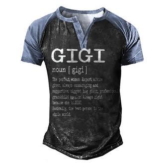 Gigi Definition Mothers Day Gifts Men's Henley Shirt Raglan Sleeve 3D Print T-shirt - Thegiftio UK