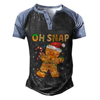 Gingerbread Man Oh Snap Christmas Funny Cookie Baking Graphic Design Printed Casual Daily Basic Men's Henley Shirt Raglan Sleeve 3D Print T-shirt - Thegiftio UK