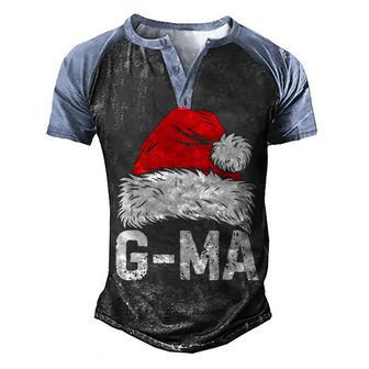 Gma G Ma Santa Christmas Family Xmas Gifts Men's Henley Shirt Raglan Sleeve 3D Print T-shirt - Thegiftio UK