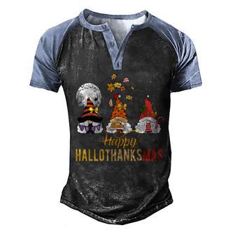 Gnomes Halloween Christmas Thanksgiving Happy Hallothanksmas Graphic Design Printed Casual Daily Basic Men's Henley Shirt Raglan Sleeve 3D Print T-shirt - Thegiftio UK