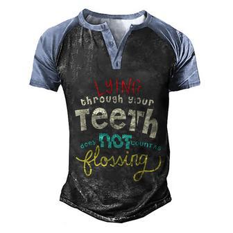 Go Floss Yourself Dentist Assistant Dental Hygienist Joke Gift Graphic Design Printed Casual Daily Basic Men's Henley Shirt Raglan Sleeve 3D Print T-shirt - Thegiftio UK