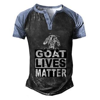Goat Lives Matter Graphic Design Printed Casual Daily Basic Men's Henley Shirt Raglan Sleeve 3D Print T-shirt - Thegiftio UK