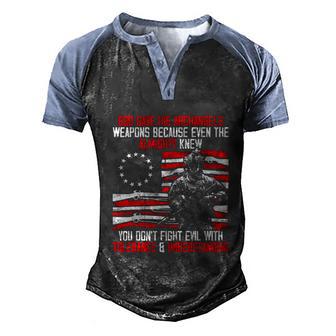God Gave His Archangels Weapons Gun Soldier Veteran Day Graphic Design Printed Casual Daily Basic Men's Henley Shirt Raglan Sleeve 3D Print T-shirt - Thegiftio UK