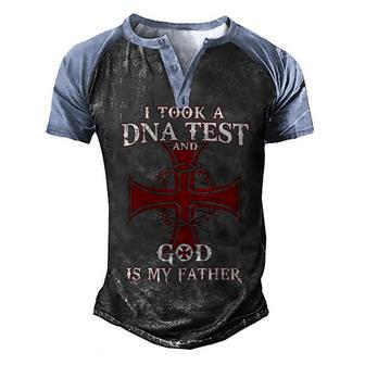 God Is My Father Men's Henley Shirt Raglan Sleeve 3D Print T-shirt - Thegiftio UK