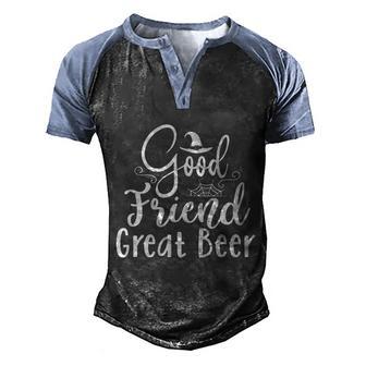 Good Friend Great Beer Witch Hat Halloween Quote Graphic Design Printed Casual Daily Basic Men's Henley Shirt Raglan Sleeve 3D Print T-shirt - Thegiftio UK