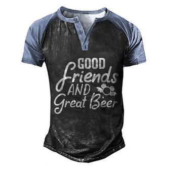 Good Friends And Great Beer Halloween Quote Graphic Design Printed Casual Daily Basic V2 Men's Henley Shirt Raglan Sleeve 3D Print T-shirt - Thegiftio UK
