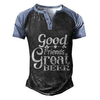 Good Friends Great Beer Halloween Quote Graphic Design Printed Casual Daily Basic Men's Henley Shirt Raglan Sleeve 3D Print T-shirt - Thegiftio UK