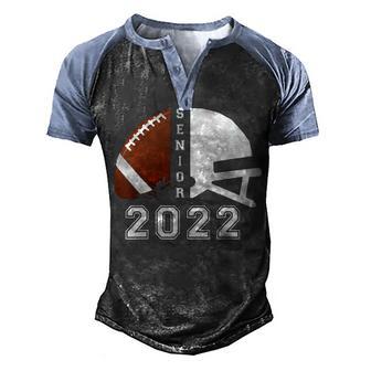 Graduate Senior Class 2022 Graduation Football Player Helmet Men's Henley Shirt Raglan Sleeve 3D Print T-shirt - Thegiftio UK