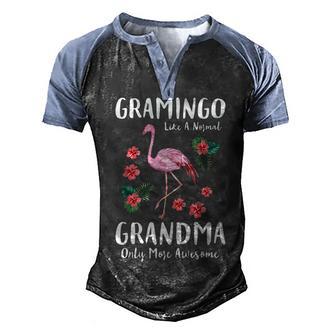 Gramingo Like A Normal Grandma Flamingo Lover Grandmother Men's Henley Shirt Raglan Sleeve 3D Print T-shirt - Thegiftio UK