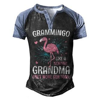 Grammingo Flamingo Like A Normal Grandma Funny Gift Men's Henley Shirt Raglan Sleeve 3D Print T-shirt - Thegiftio UK
