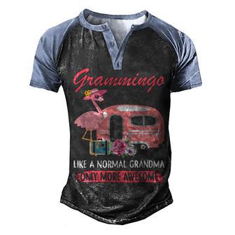 Grammingo Like A Normal Grandma Only More Awesome Flamingo 5 Graphic Design Printed Casual Daily Basic Men's Henley Shirt Raglan Sleeve 3D Print T-shirt - Thegiftio UK
